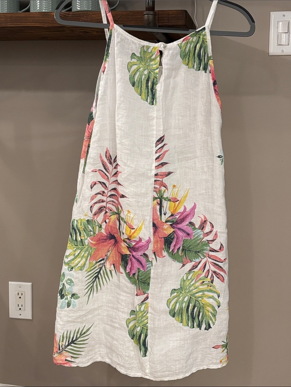 Lungo L’Arno 100% Linen Tropical Floral Shift Dress Size Small - Picture 6 of 6